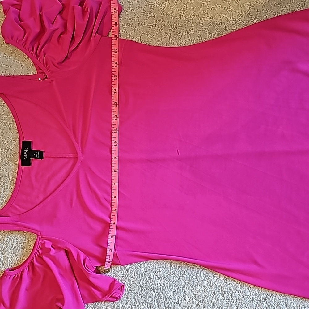 NWOT-MSK Sheath Cold Shoulder Hot Pink Dress - Picture 8 of 10